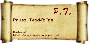 Prusz Teodóra névjegykártya